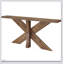 Console de 70,9 pouces de long style campagnard avec base géométrique en bois, entrée brun chêne pour le salon