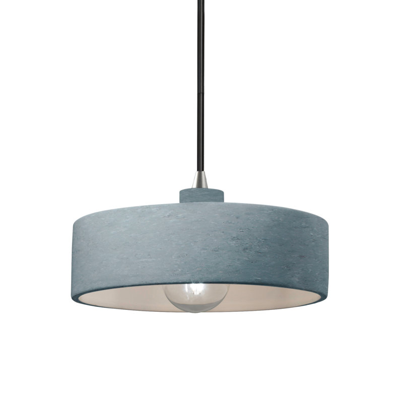 Colgate 1 - Light Single Drum Pendant, Dark Bronze, Antique Silver