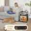 Table de chevet 2 tiroirs avec station de charge, table de chevet de chambre à coucher avec ports USB, tablette ouverte noire, table de chevet avec impression de décorations festives de vaches d'Halloween
