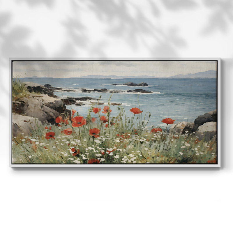 Série paysage - Mxxxxi - Toile tendue avec châssis encadré - Prêt à être accroché, H 21 po x l 41 po, Blanc