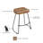 Tiva Handcrafted Backless Barstool, Mango Wood Saddle Seat-1869197541-1869197540