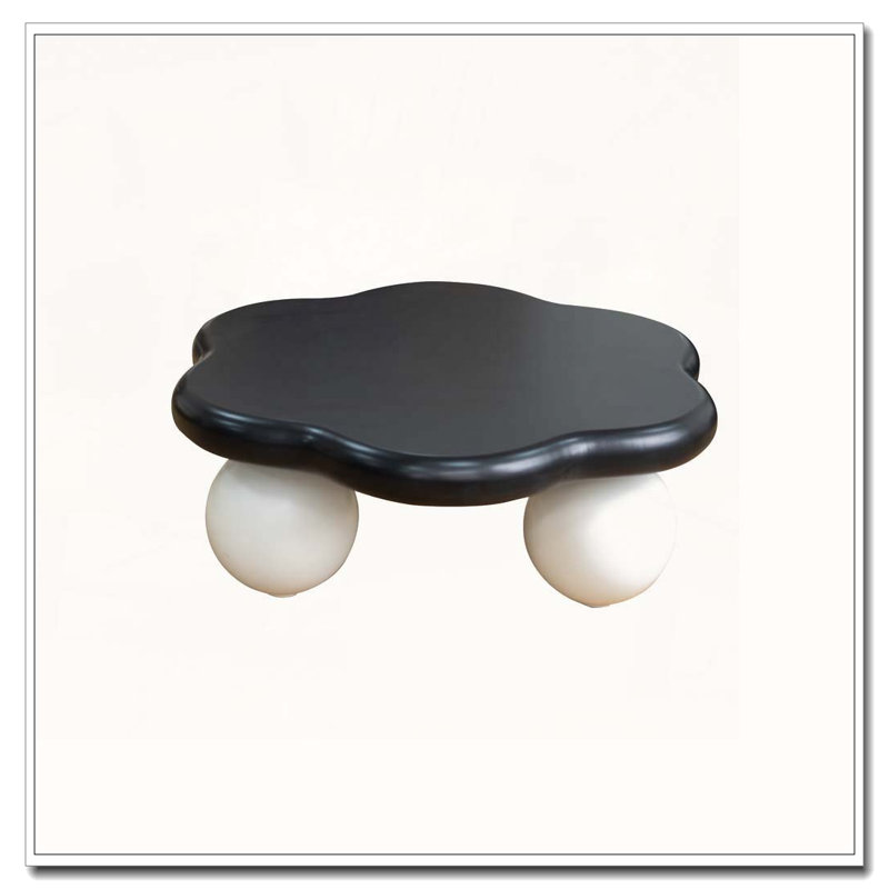 Table basse 35 "en forme de nuage, table basse minimaliste moderne en forme de pétale avec pieds sphériques