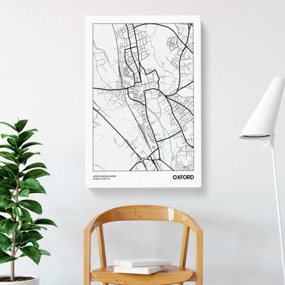 Map Oxford UK - Wrapped Canvas