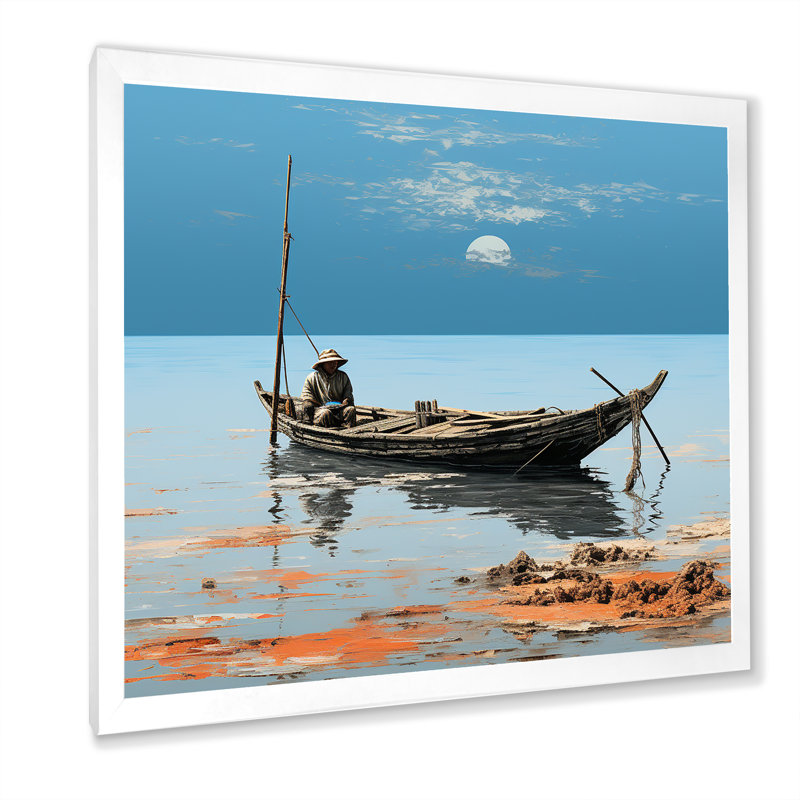 Coucher de soleil privé sur toile, H 30 po x l 30 po x P 1 po, Cadre simple blanc