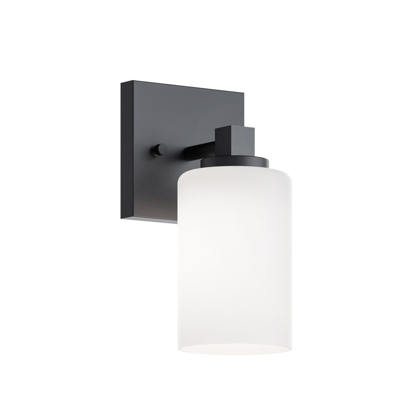 Madrina 1-Light Sconce - Clear Glass Shade, Black