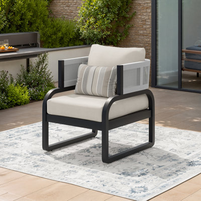 Acacia Solid Wood Outdoor Lounge Chair With Cushions & Sunbrella Pillows (Set Of 2)