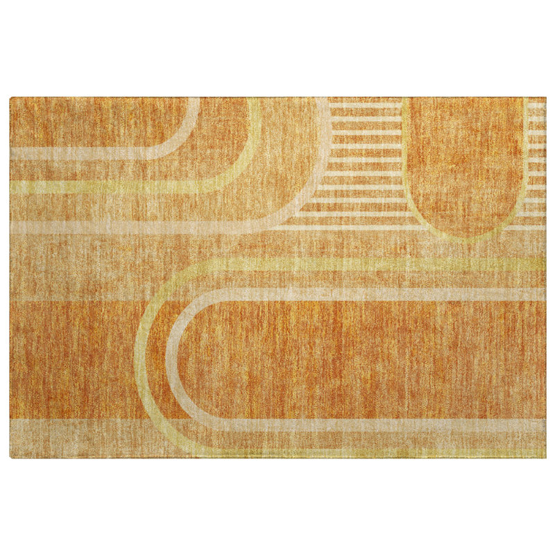 Tapis à poil long de qualité supérieure lavable à la machine ADS532, Terracotta, 2'6" x 3'10"