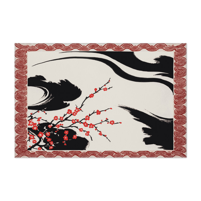 Crimson Petal Indoor And Outdoor Area Rug, Rectangle 4' x 6'