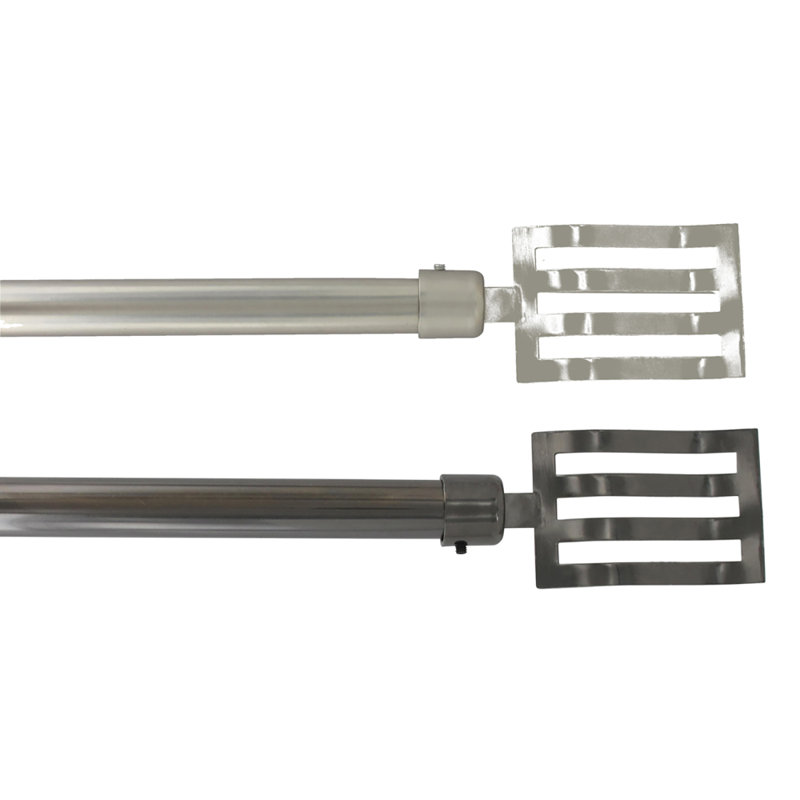 Wave Steel Adjustable Single Curtain Rod, Graphite
