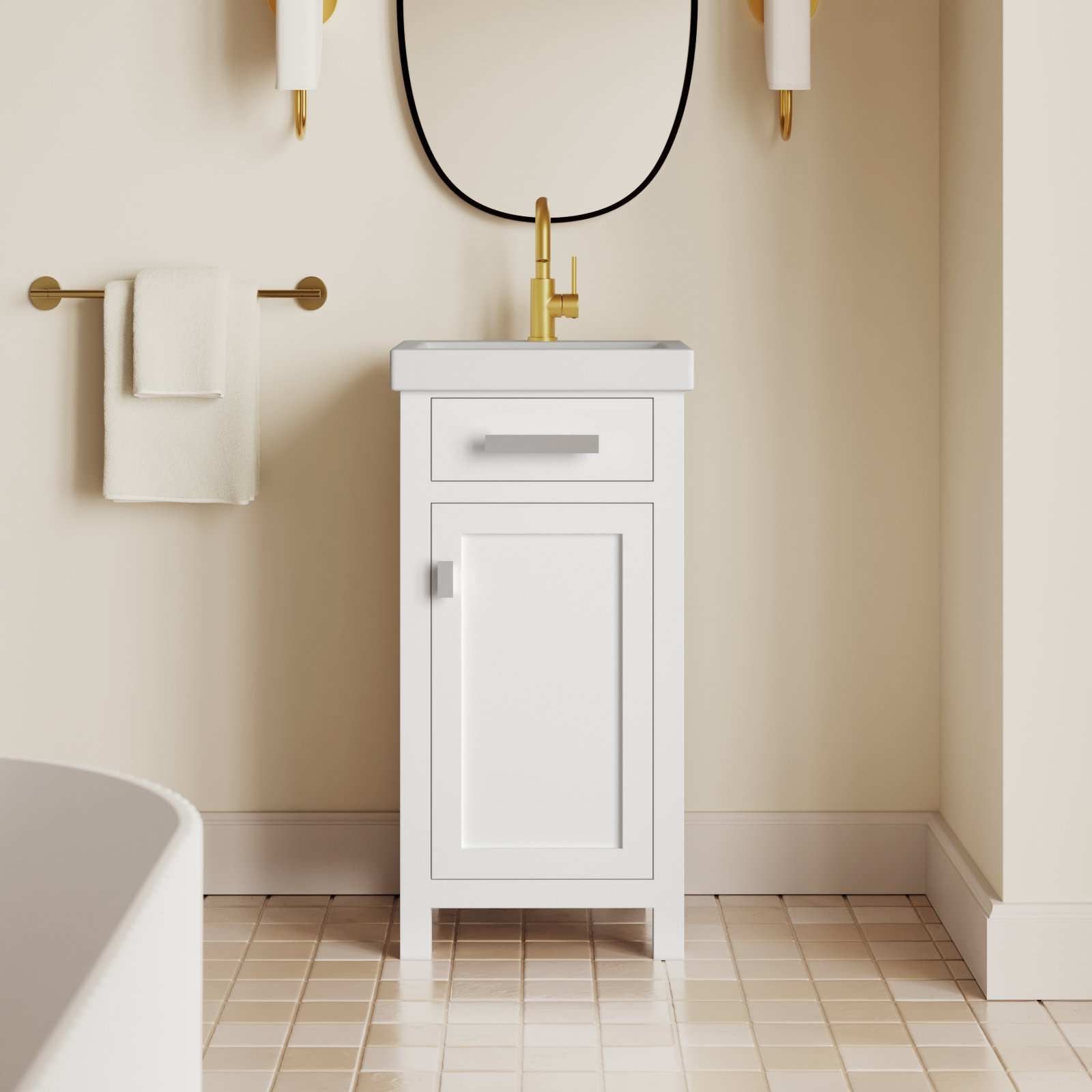 Caitlyn 17.3'' Single Bathroom Vanity, White