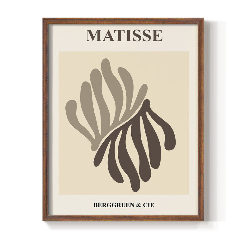 Matisse LXIV, reproduction encadrée - bois massif, Brun, H 14 po x l 11 po