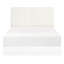 Mobilier de chambre à coucher moderne pour très grand lit 5 pièces avec finition blanc perle et panneaux de revêtement muraux doux, tiroirs de chevet en fausse fourrure crème-1106328782