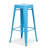Johanes 30 In. H Blue Backless Metal Bar Stool With Metal Seat Set Of 2
