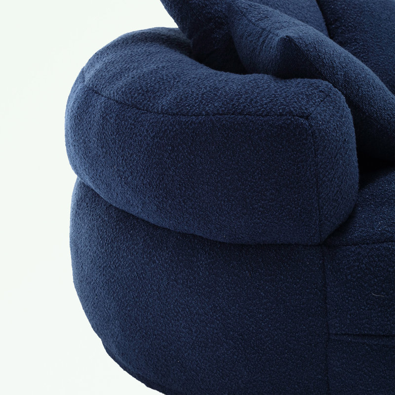 Canapé simple en chenille avec coussins, Marine