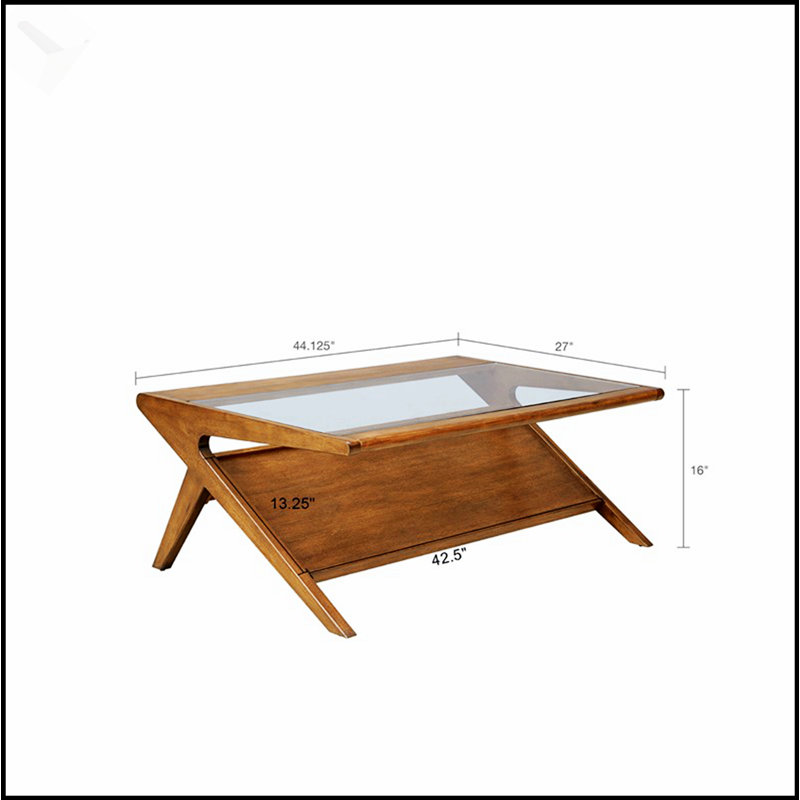Table basse Rocket avec plateau en verre trempé et rangement angulaire, parfaite pour les salons modernes