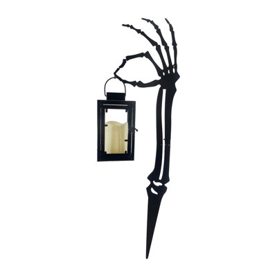 Haunted Hill Farm 27-In LED Zombie Hand with Lantern & Stake Halloween Decoration