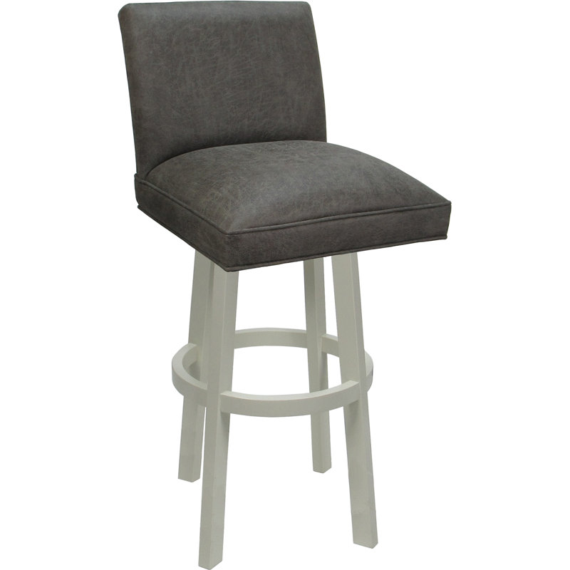 Tabouret de comptoir pivotant en bois - siège d'une hauteur de 26 po, Slate Seat/White Base, Extra Tall (34” Seat Height)
