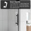 Porte de douche coulissante sans cadre de 56 po à l 60 po x H 60 po au fini noir mat