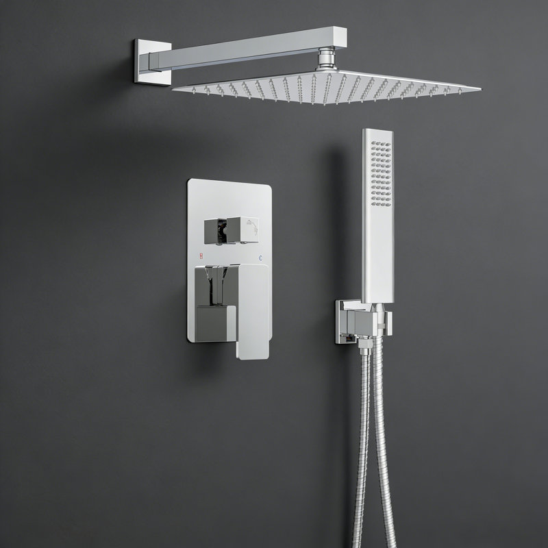12-Inch Rainfall Shower System With Handheld Combo, Chrome