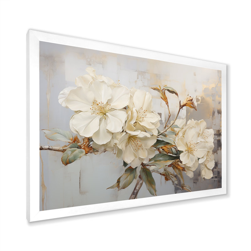 Essence de simplicité rhododendron VI, H 12 po x l 20 po x P 1 po, Cadre simple blanc