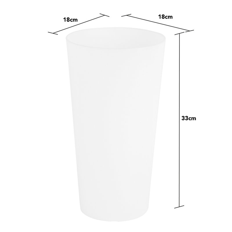 Wham Studio Round Planter Cover, White, 33cm H x 18cm W x 18cm D