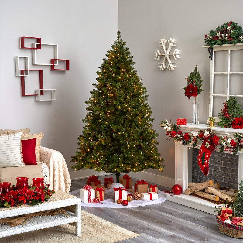 Sommer 90' H Lighted Artificial Fir Christmas Tree