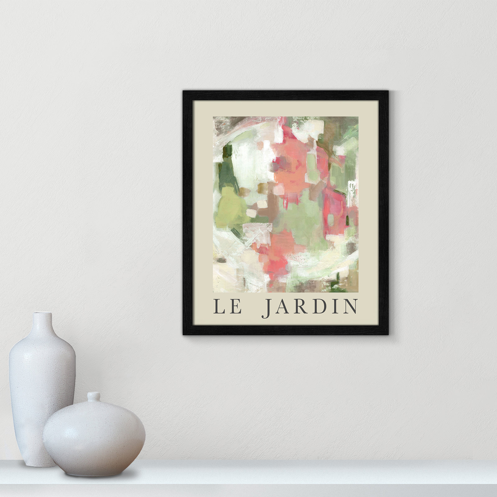 Botanical Poster Collection " Le Jardin " by Carol Robinson, No, Black Single Picture Frame, 19" H x 16" W x 0.75" D