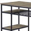 Rustic Oak And Black Kitchen Island With Open Shelving Storage Table | Gift Idea