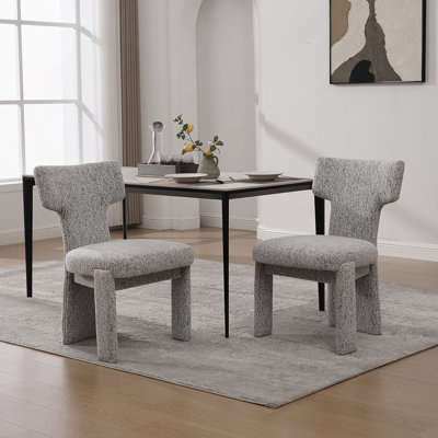 Set Of 2 Upholstered Dining Chair With Rubberwood Legs, Armless Accent Chairs For Living Room Bedroom Restaurant