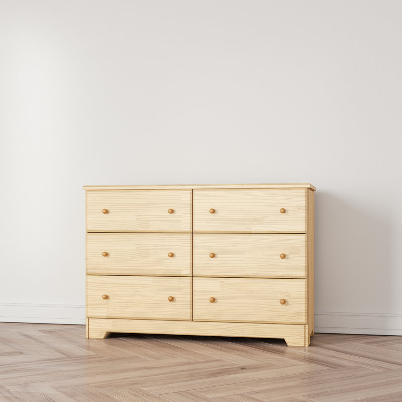 Commode 6 tiroirs Genelia, Naturel