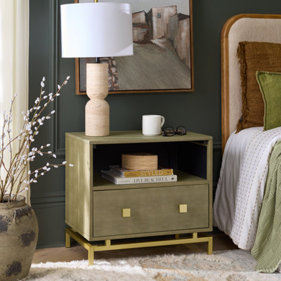Wes 1 - Drawer Nightstand in Light Taupe by Etta Avenue