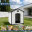 Grande niche pour chien imperméable avec toit amovible et bouches d'aération, chenil intérieur en plastique durable pour petits chiens de taille moyenne et grande, assemblage facile-247227376