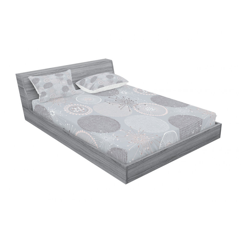 Ensemble de draps ronds ronds circulaires tons, Ensemble de draps pour lit double avec un drap-hou