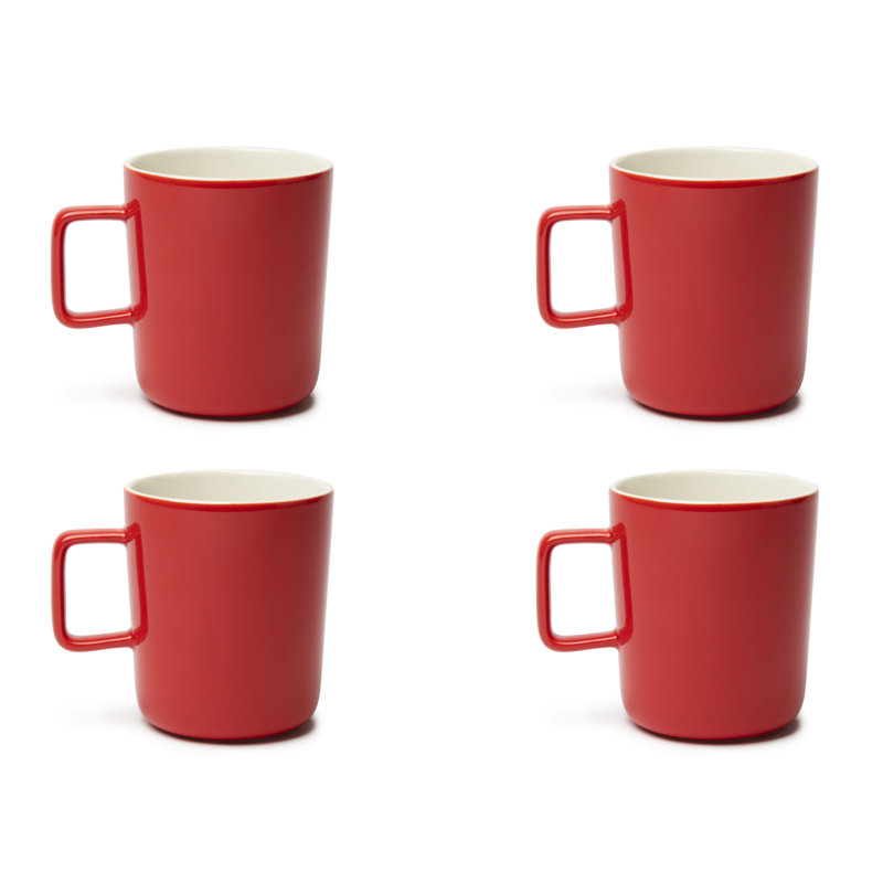 Porcelain Coffee Mug, Red