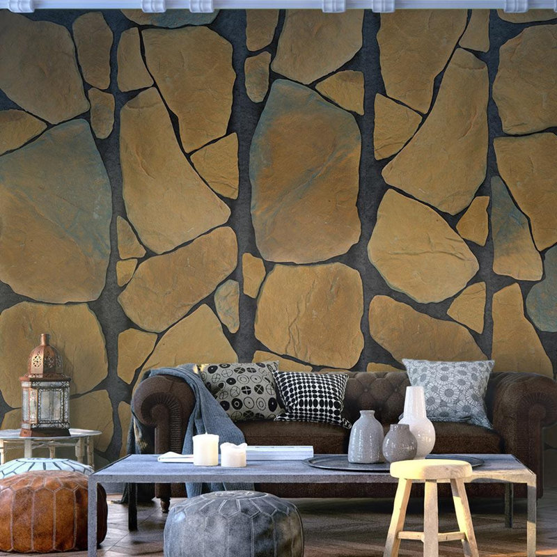 Rouleau de papier peint Big Stones, Doré