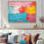 Toile avec cadre flottant or