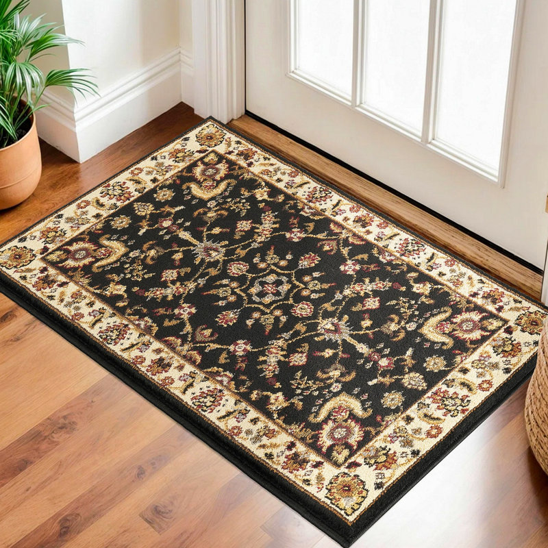 Classic GC_VIN5007 Black 2 Ft. X 3 Ft. Area Rug, Rectangle 2' x 3'