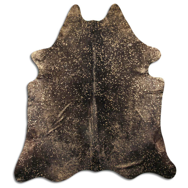 Tapis noir/doré tissé à la main vache Eason