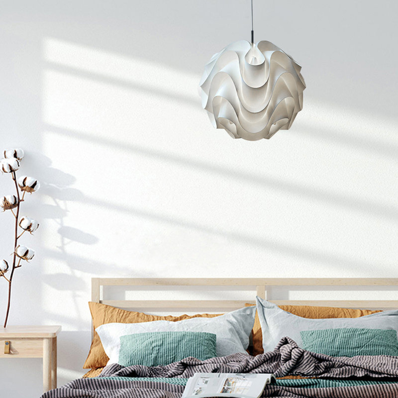 19.8" White Unique / Statement Acrylic Ball-shaped Pendant Lamp