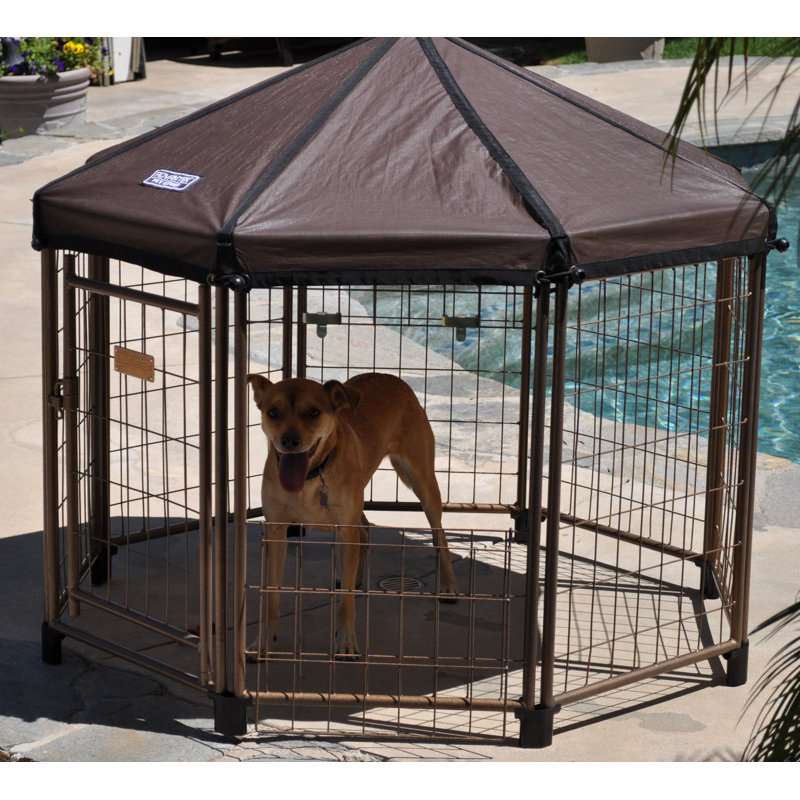 Mowbray Pet Gazebo Yard Kennel, 18" H x 30" W x 48" D