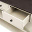 Console rétro avec deux tablettes ouvertes, structure en bois de pin massif et pieds pour le salon-1244053164