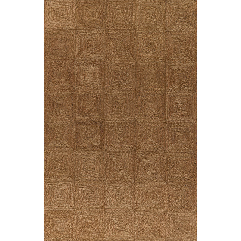 Momeni Maritime Hand Woven Jute Geometric Brown Area Rug 8'10" X 11'10", Rectangle 8'10" x 11'10"