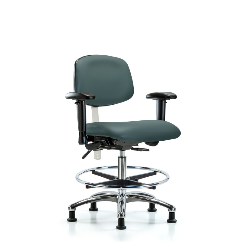 Anouk Vinyl Task Chair, Colonial Blue, Glides, Not Included