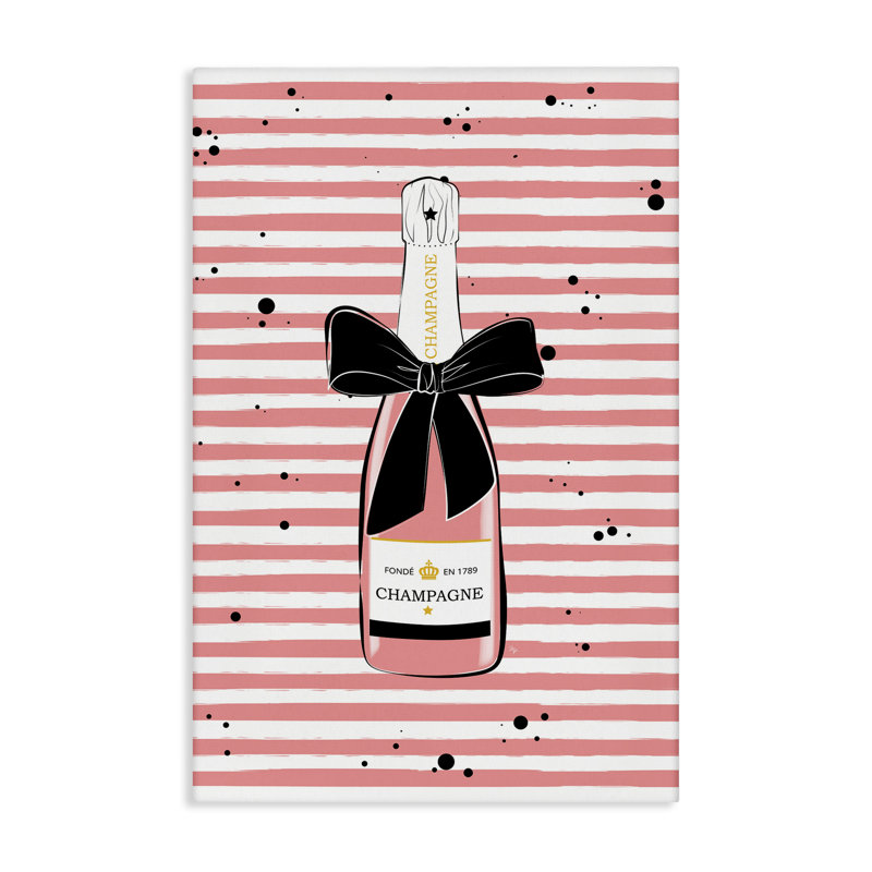 «Pink Champagne on Stripes» par Martina Pavlova, H 30 po x l 20 po