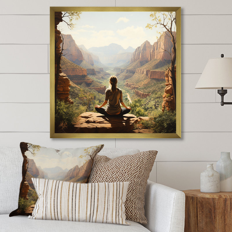 Yoga dans la nature, H 36 po x l 36 po x P 1,5 po, Or
