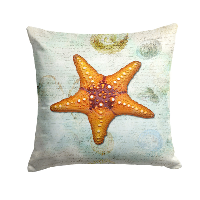 Coussin intérieur/extérieur étoile de mer, H 14 po x l 14 po x P 4 po