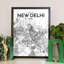 « new delhi city map », impression d’art graphique en gris-31735588
