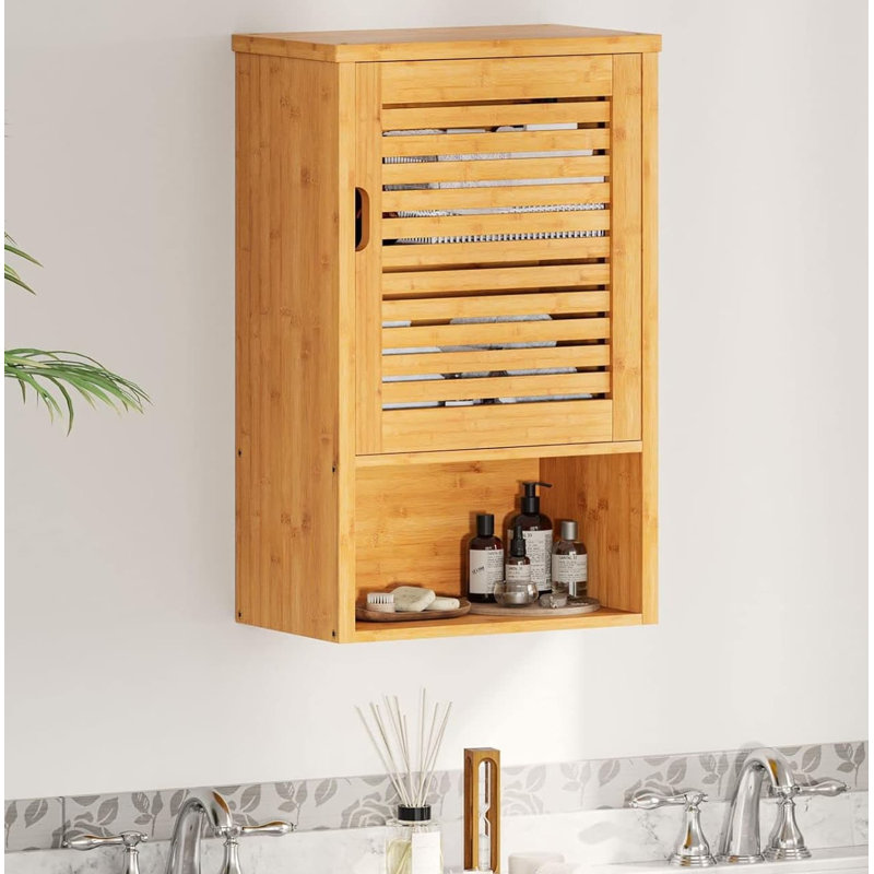 Armoire de salle de bain murale en bois massif Jostun