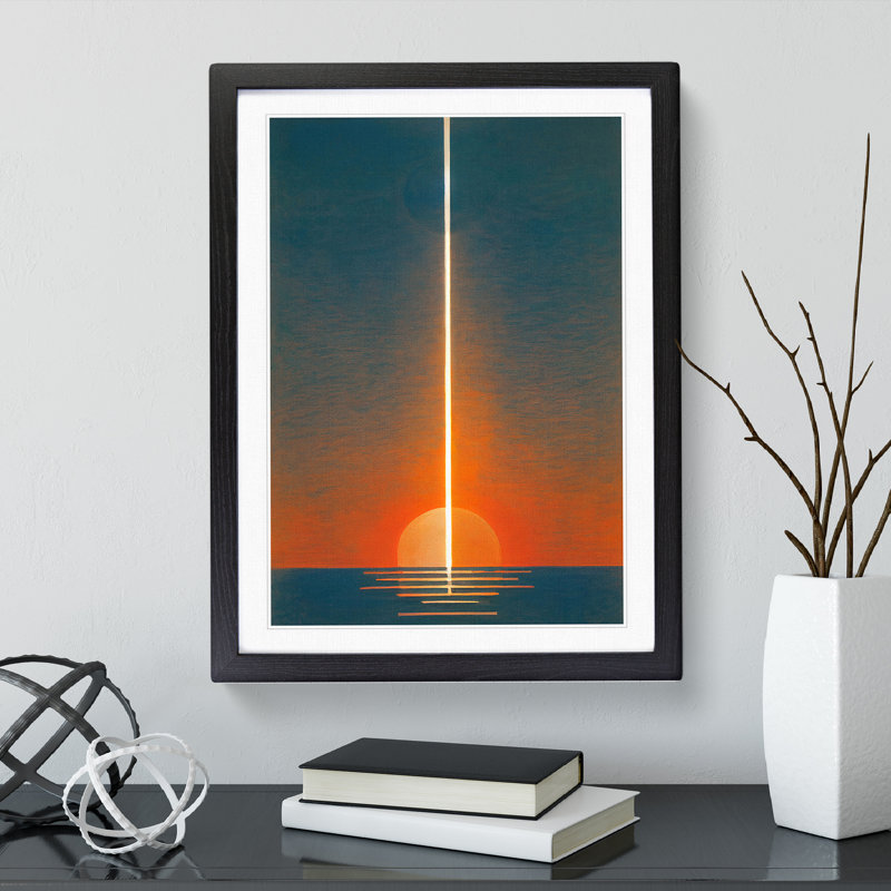 The Unreal Sunset Abstract - Single Picture Frame Print, 34cm H x 25cm W x 2cm D, Black