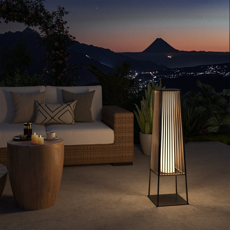 31.5'' Outdoor Solar Floor Lamp (Set of 2), Natural